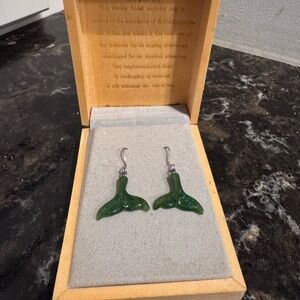 Jade Whale Tail Earrings